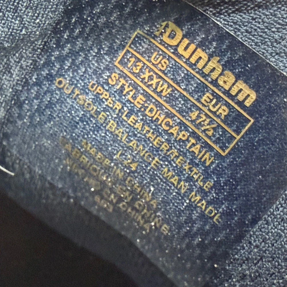 Dunham Captain Mens Boat Shoes Navy Blue Leather 13 XXW Extra Wide DHCAPTAIN